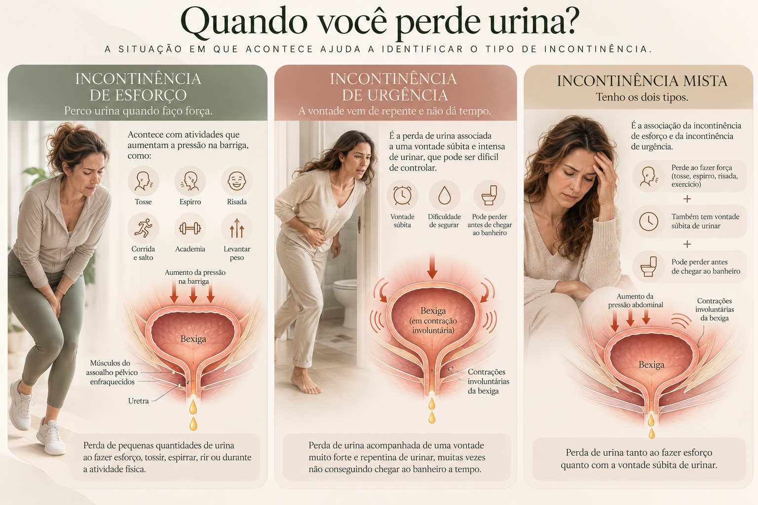 Incontinência urinária feminina: perder urina não deve ser considerado normal